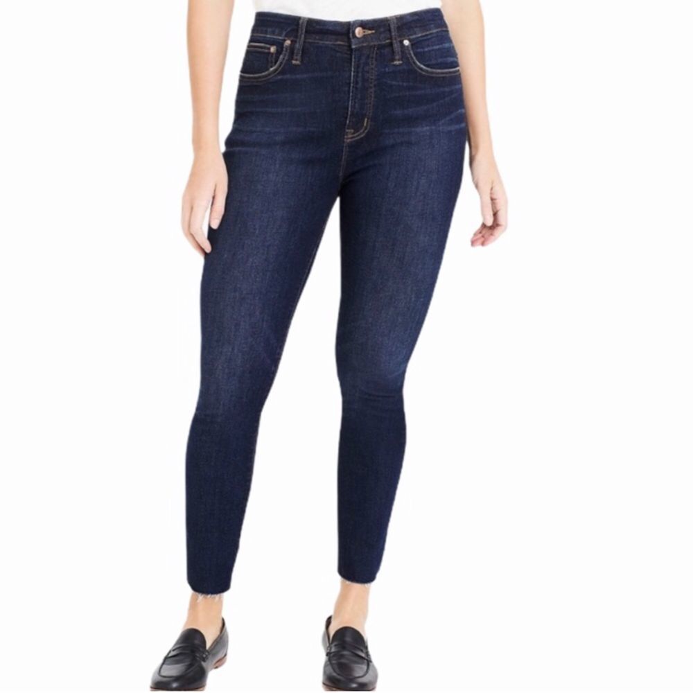 J crew 9" nine inch high rise toothpick raw hem jeans size 27 EUC